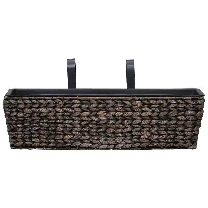 vidaXL Railing Planters Balcony Deck Planters with Inner 2 pcs Water Hyacinth
