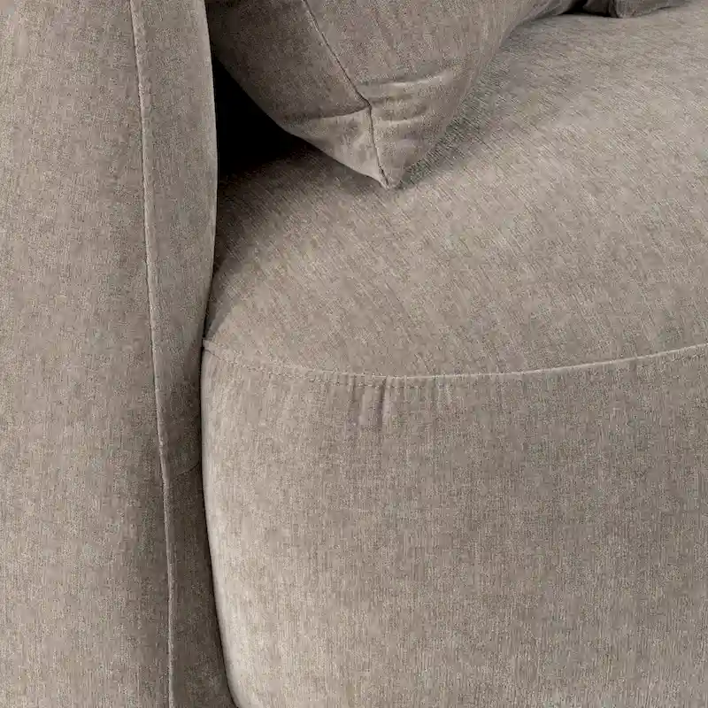 Neutral Modern 4-Seat Rectangle Curved Sofa – 117 x 49 x 31
