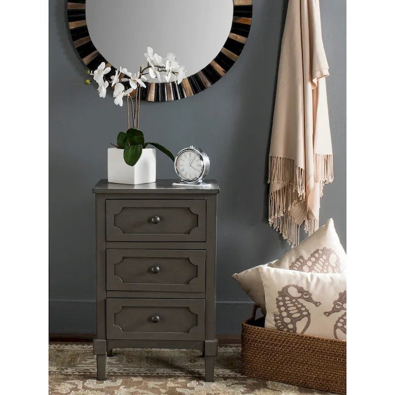 Grey / White 3-Drawer Pine Wood Side Chest – Single User