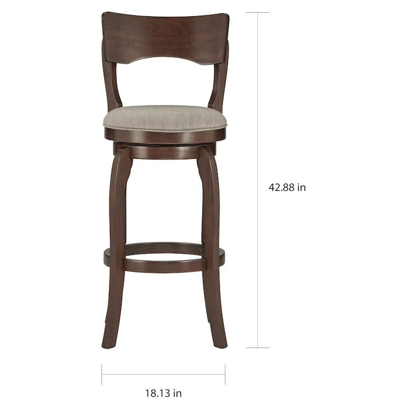 Lyla Swivel 29-inch Brown High Back Bar Height Barstool by iNSPIRE Q Classic