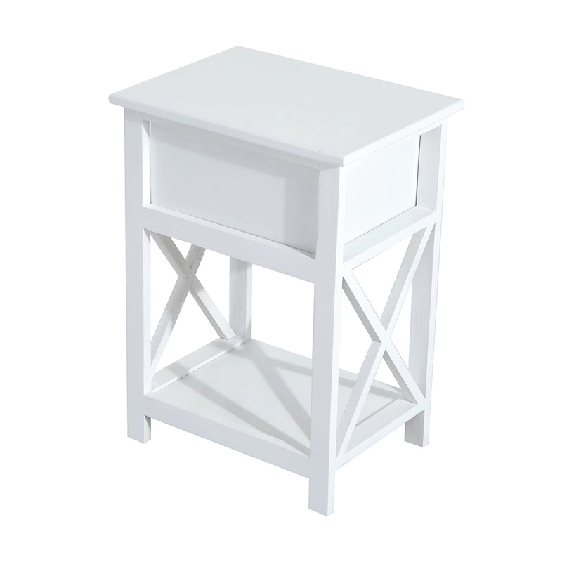 HomCom Wood X-side End Table - 15.5L X 12W X 22H