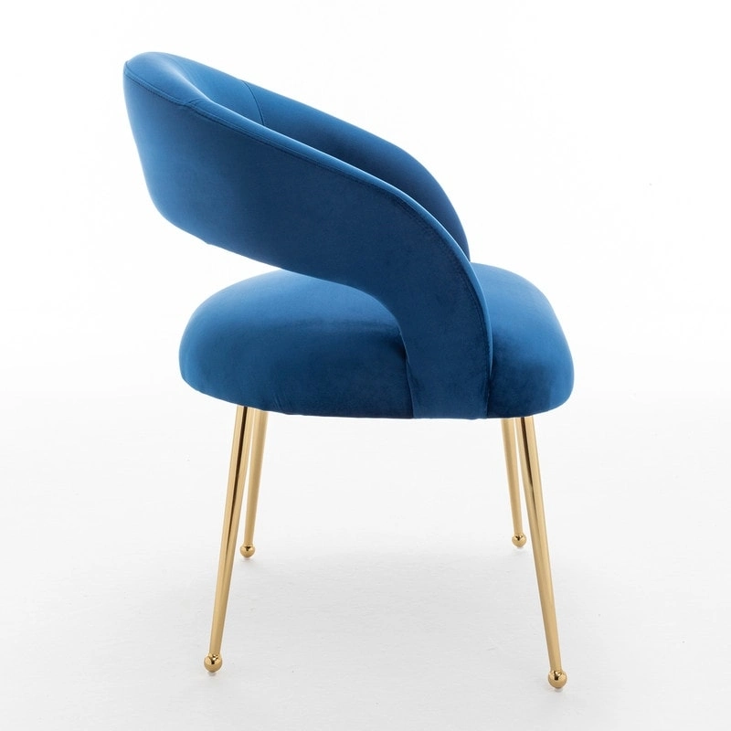 SEYNAR Mid Century Modern Velvet Upolstered Open-Back Dining Chair Set of 4