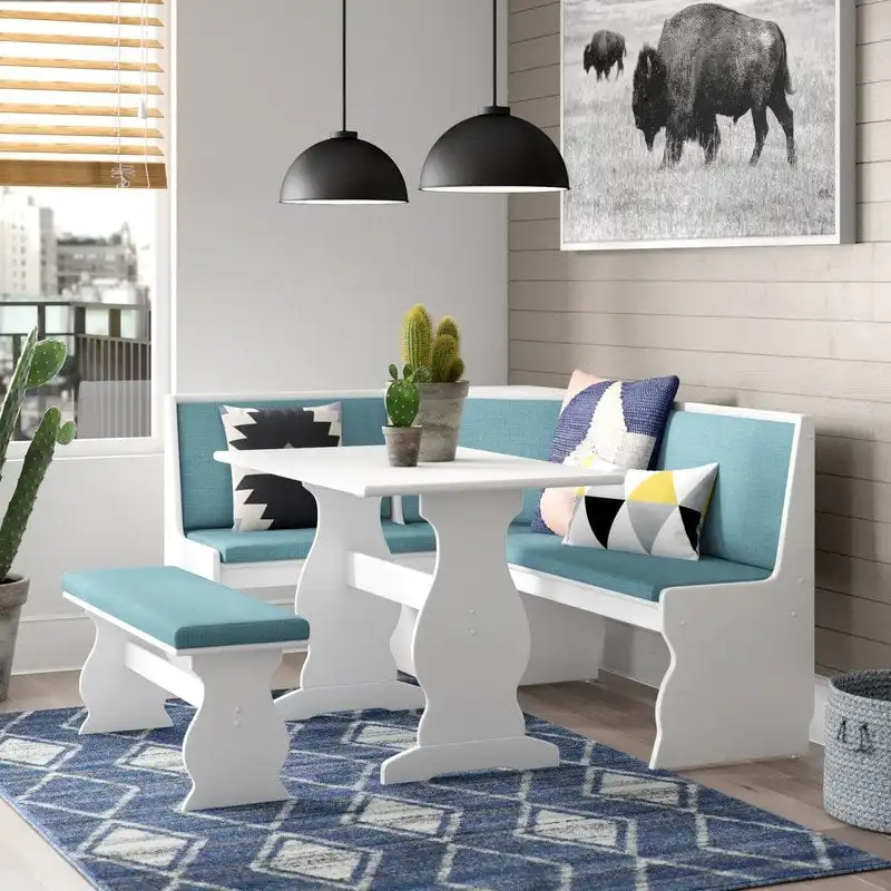 Breakfast Nook Dining Table with 2 Chairs