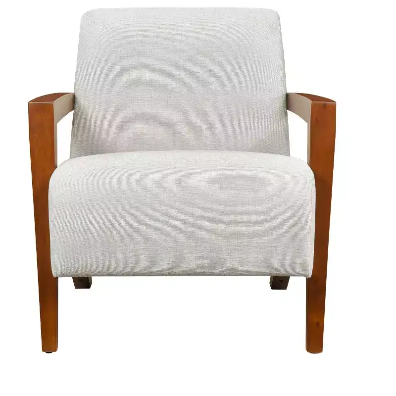 GDFStudio Nolan Mid-Century Modern Wood Chenille Upholstered Accent Chair