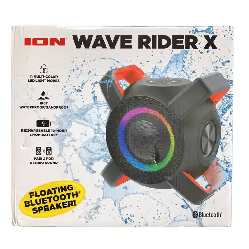 Refurbished: ION Wave Rider X Floating Bluetooth Speaker, Black - Manufacturer Refurbished