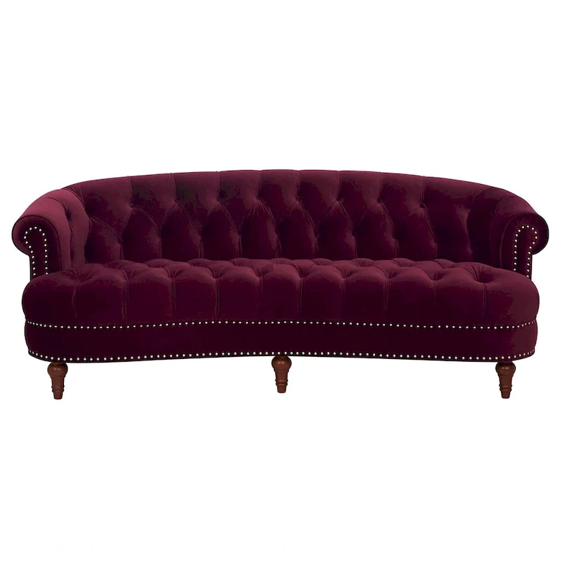 La Rosa 84 Mid-Century Modern Velvet Upholstered Chesterfield Tufted Sofa