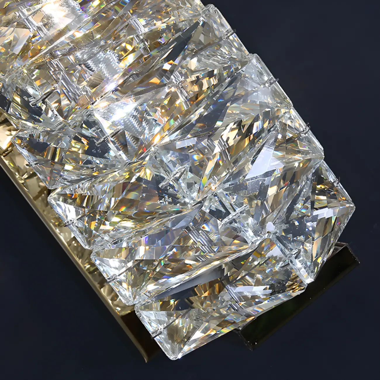 2-Light Geometric Wall Light with Clear Crystal