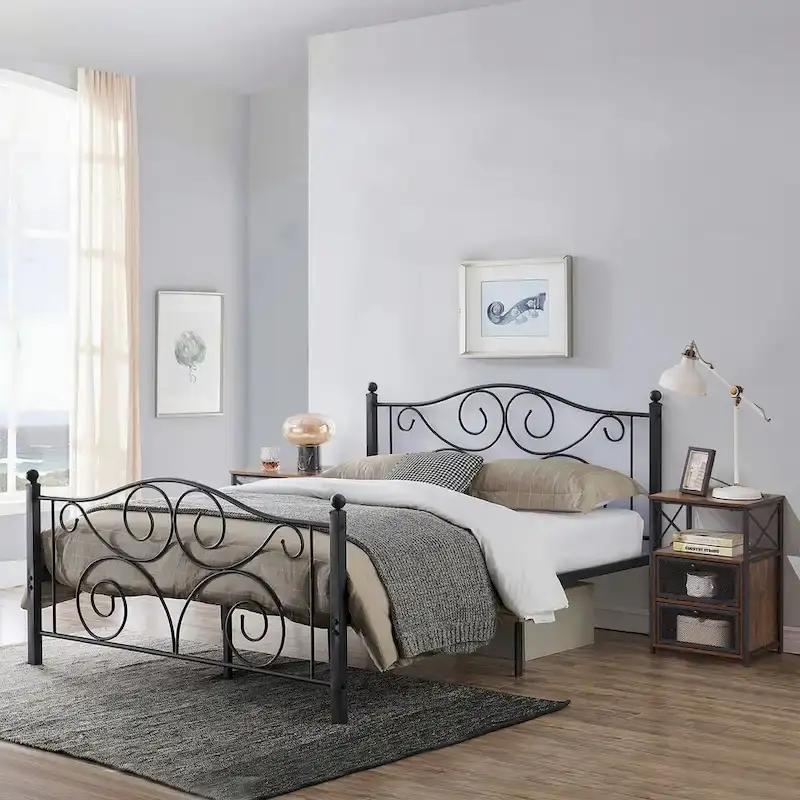 Taomika 3-Pieces Modern Bed Frame and Modern Nightstand Set