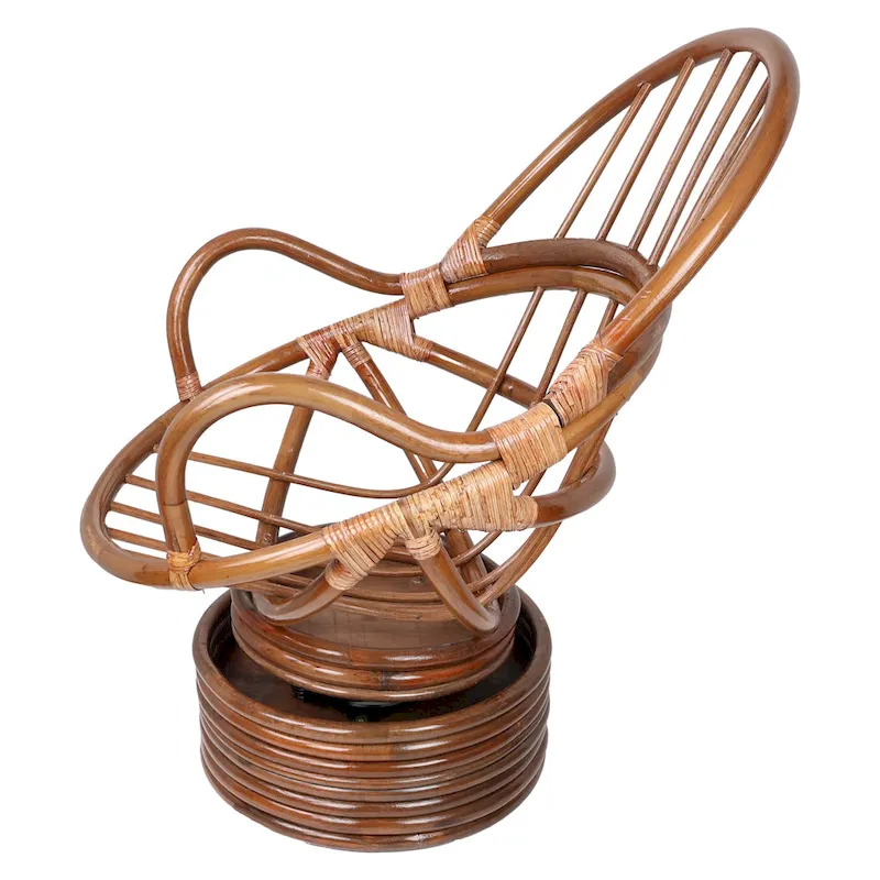 Rattan Swivel Rocker with Microsuede Cushion