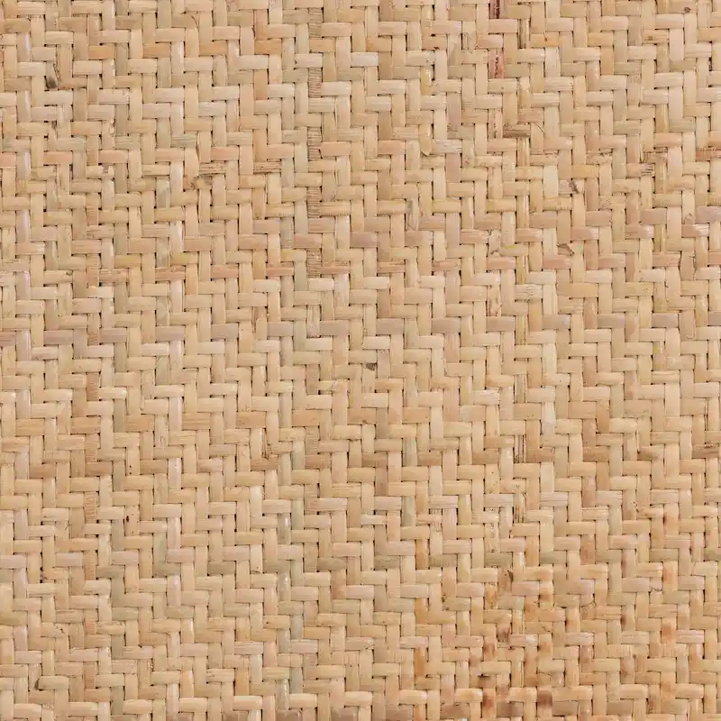 Fields Mid-Century Woven Rattan and Natural Wood Dining Chair Set (2PC)