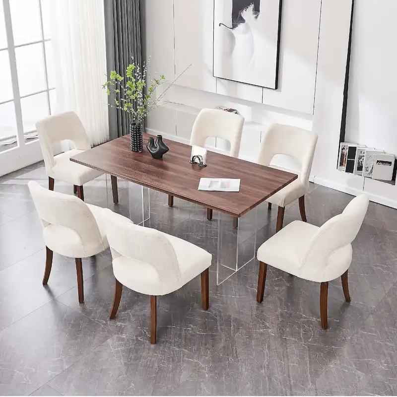 Set of 4 Fabric-upholstered Dining Chairs