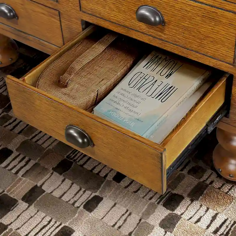 40 Solid Wood Rectangle Coffee Table with 4 Drawers