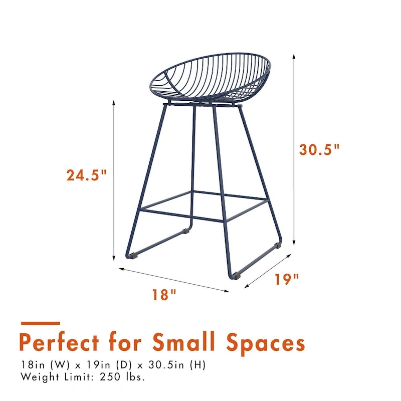 CosmoLiving by Cosmopolitan Ellis 24  Metal Counter Height Bar Stool