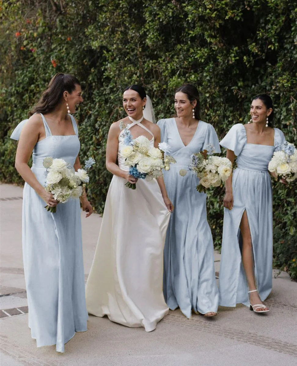 Chic A-Line Daffodi Long Bridesmaid Dresses