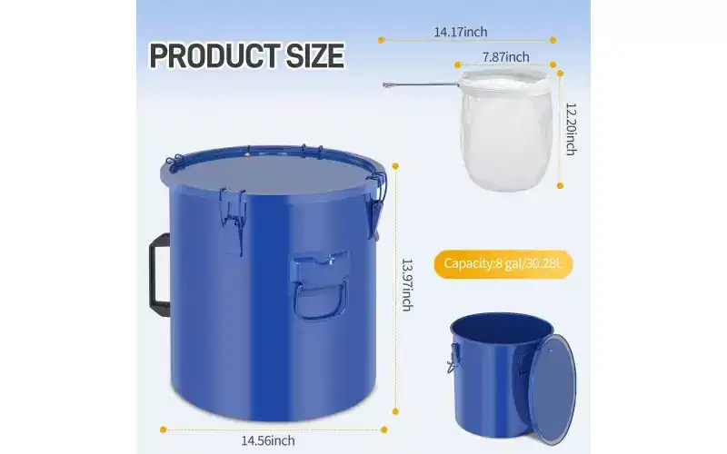 Karl Home 8 Gallon Fryer Oil Disposal Carbon Steel Fryer Grease Bucket