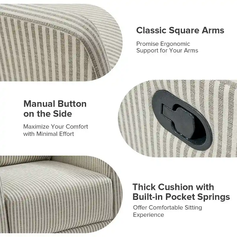 Diana Modern Polyester 360-degree Swivel Rocker Recliner Set of 2 by HULALA HOME