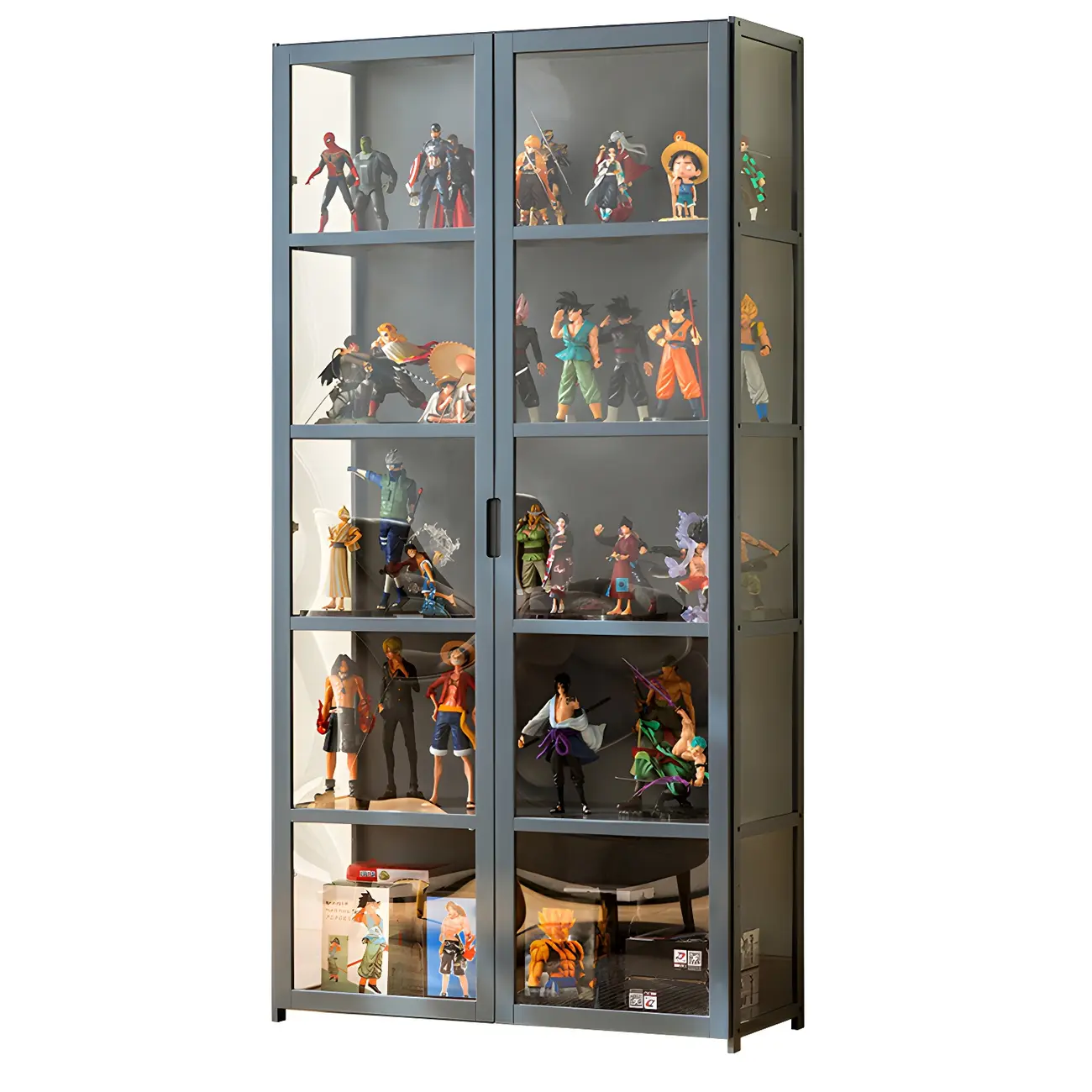 Modern Natural Bamboo Acrylic Standard  Display Cabinet