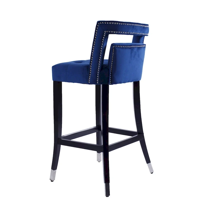 Suede Velvet Barstool with nailheads Dining Room Chair