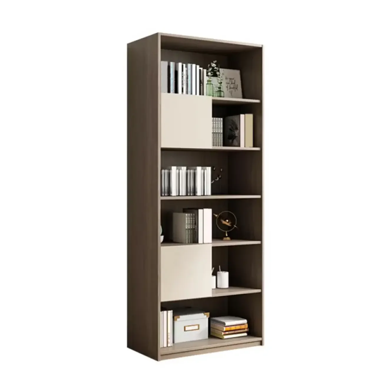 75 Stylish Wooden Bookcase with Cabinet for Home Office