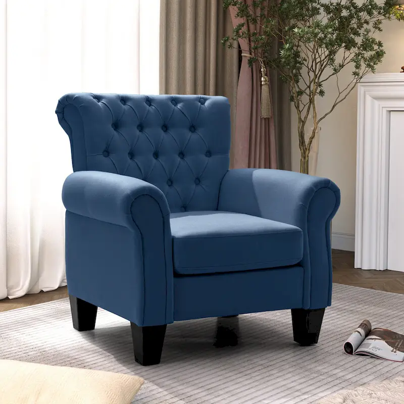 Accent Club Chair with Arms and Padded Seat