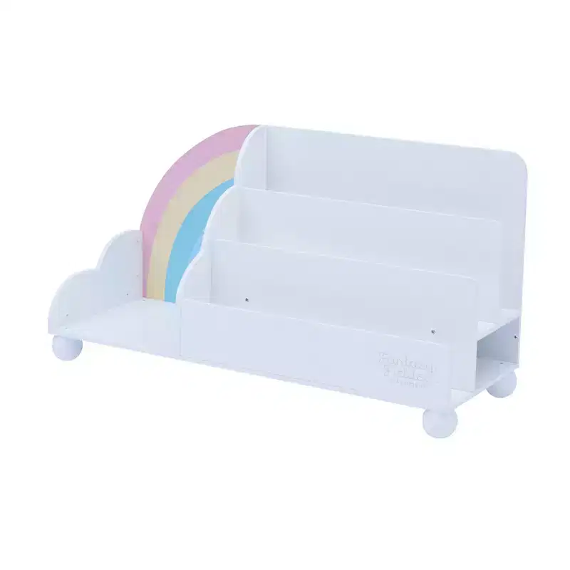 Fantasy Fields Kids Rainbow 3-Tier Horizontal Staggered Wooden Display Bookcase