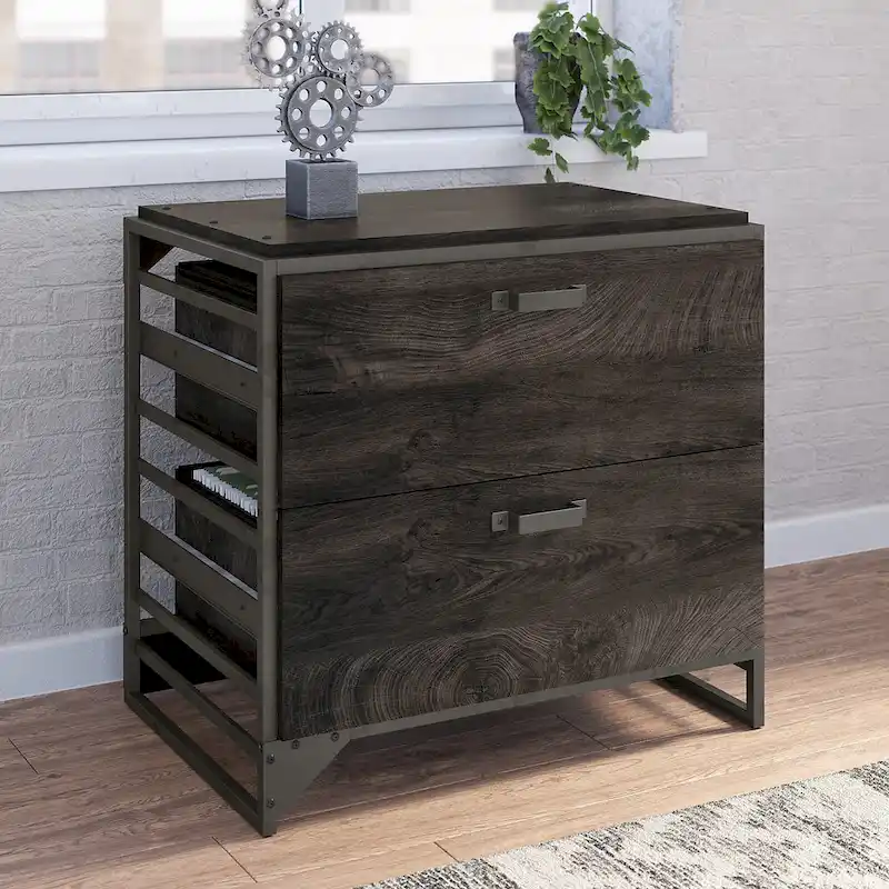 Lateral File Cabinet in Rustic Grey