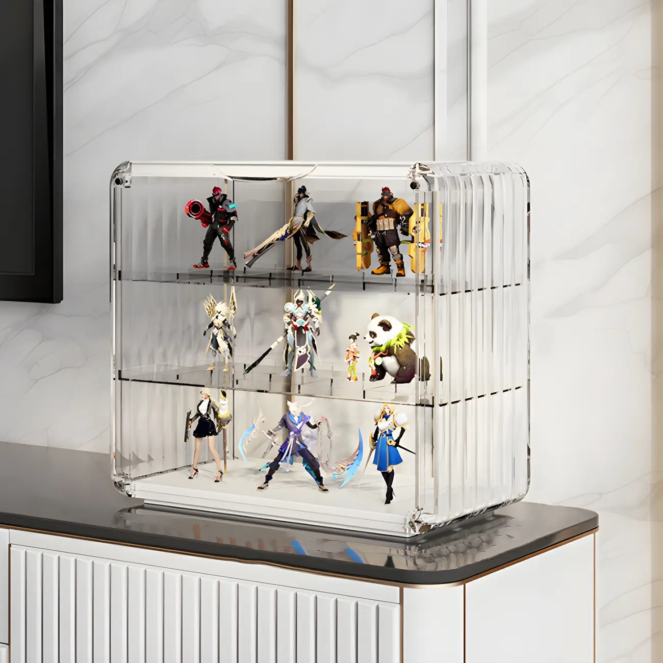 Living Room Stackable Clear Acrylic Display Cabinet