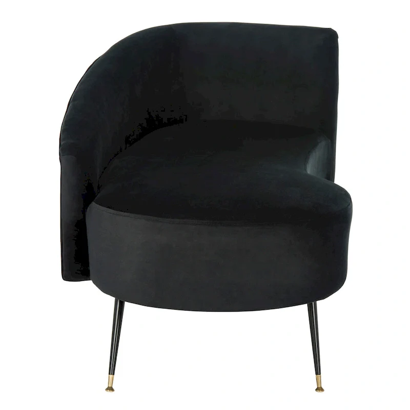 SAFAVIEH Helgrit Black/Gold Velvet Retro Glam Settee - 57.5  W x 27  D x 28  H - 58Wx27Dx28H