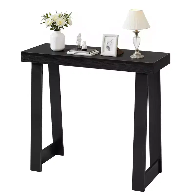 VEVOR 36 in Console Table, Modern Desk Behind the Couch, Wooden Rectangle Entrance Desk, Narrow Long Sofa Table Accent Stand, Ideal for Hallway, Black