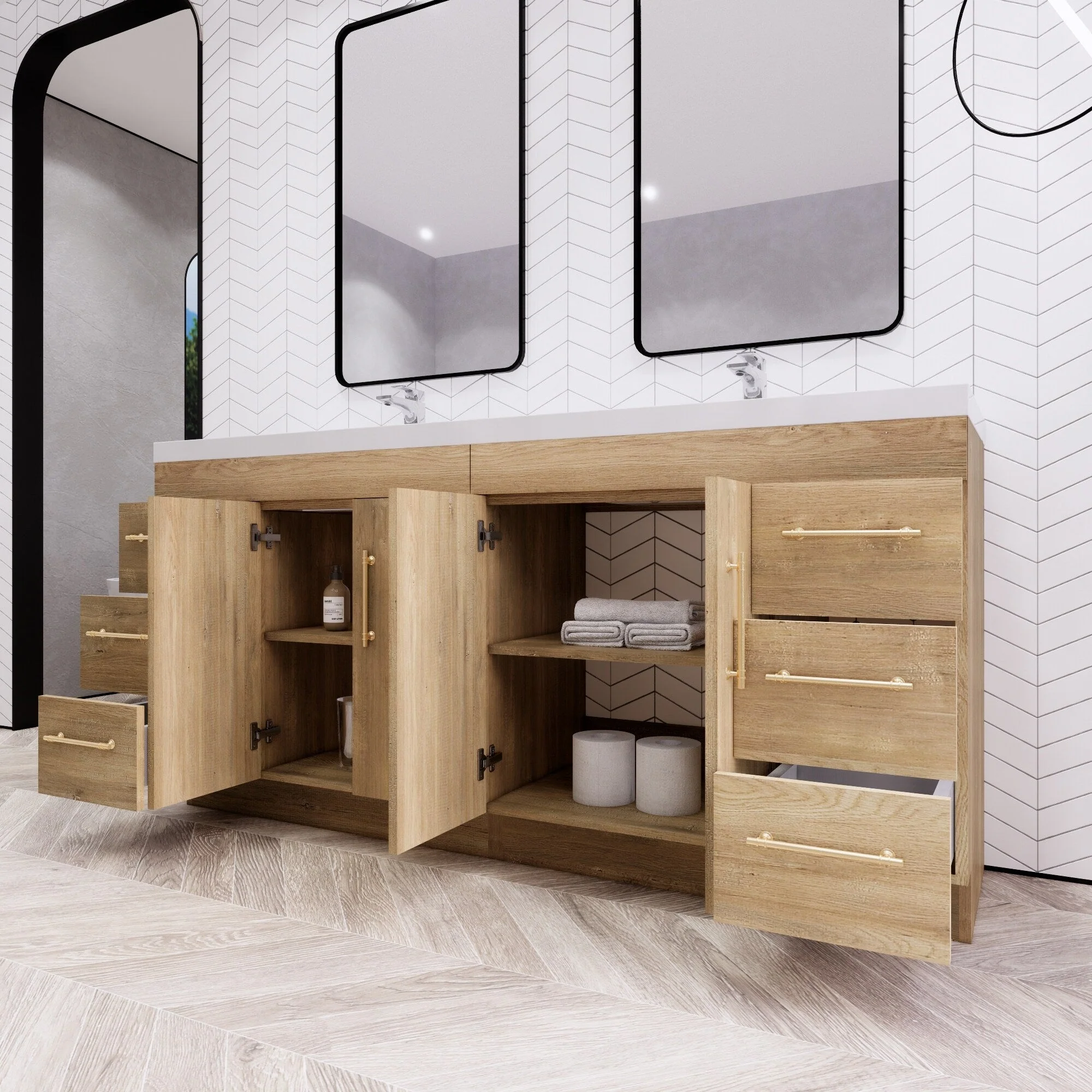 Eliza 72'' Freestanding Vanity with Double Sink