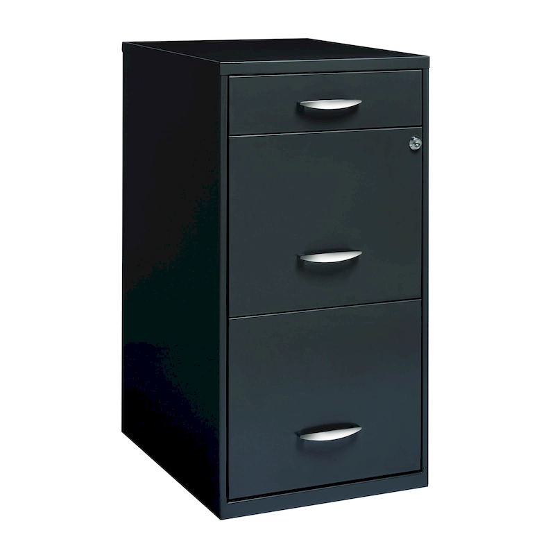 Space Solutions 3 Drawer Letter Width Vertical File Cabinet with Pencil Drawer, Charcoal