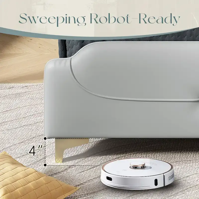 Uphou Modern Upholstered PU Leather Bed by Christopher Knight Home