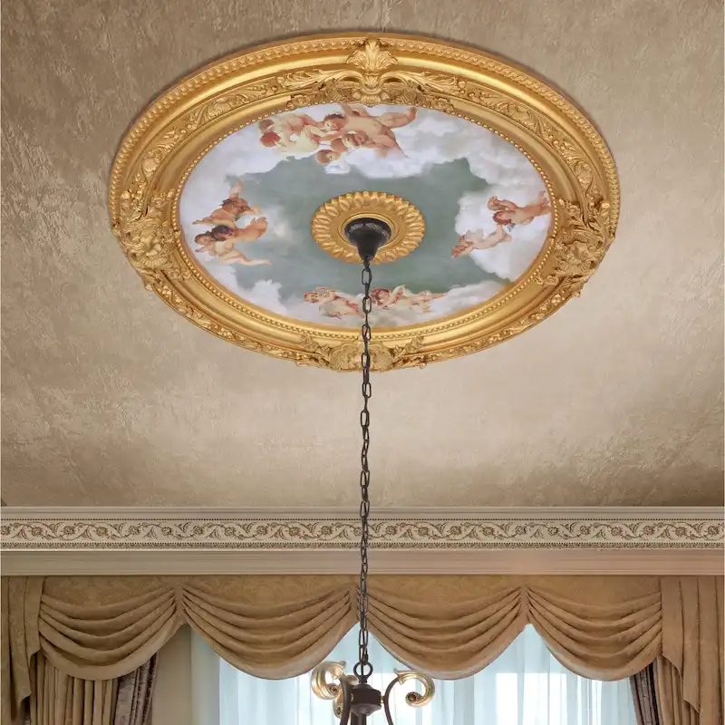 Blanco Round Chandelier Ceiling Medallion 36in
