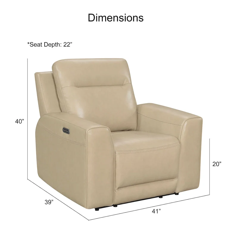 Top Grain Leather Power Reclining Chair