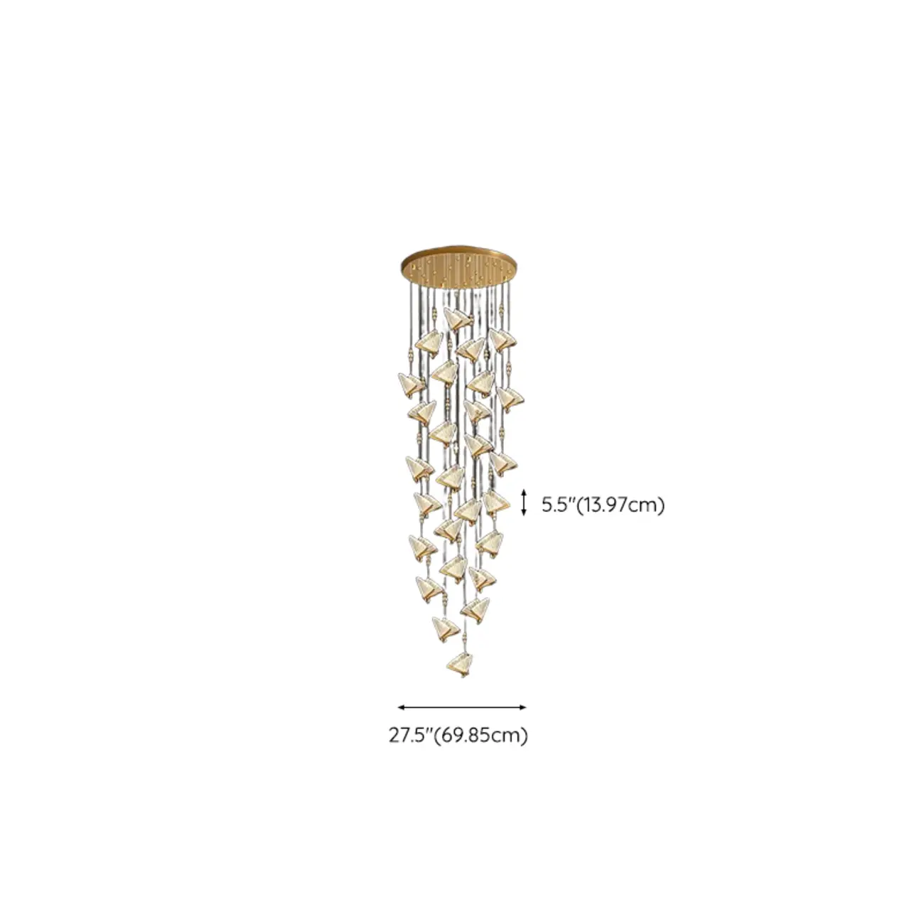 Modern Crystal Linear Butterfly Chandelier Light with Remote