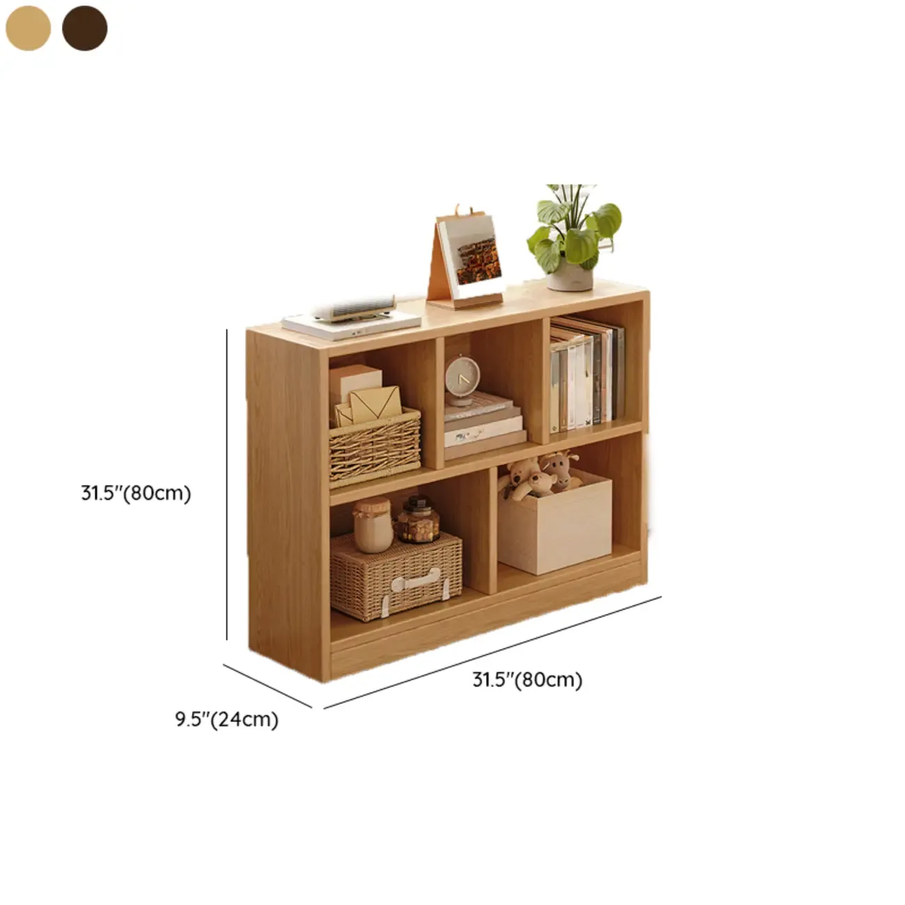 Modern Wooden Compact Bookcase Home Office Shelves