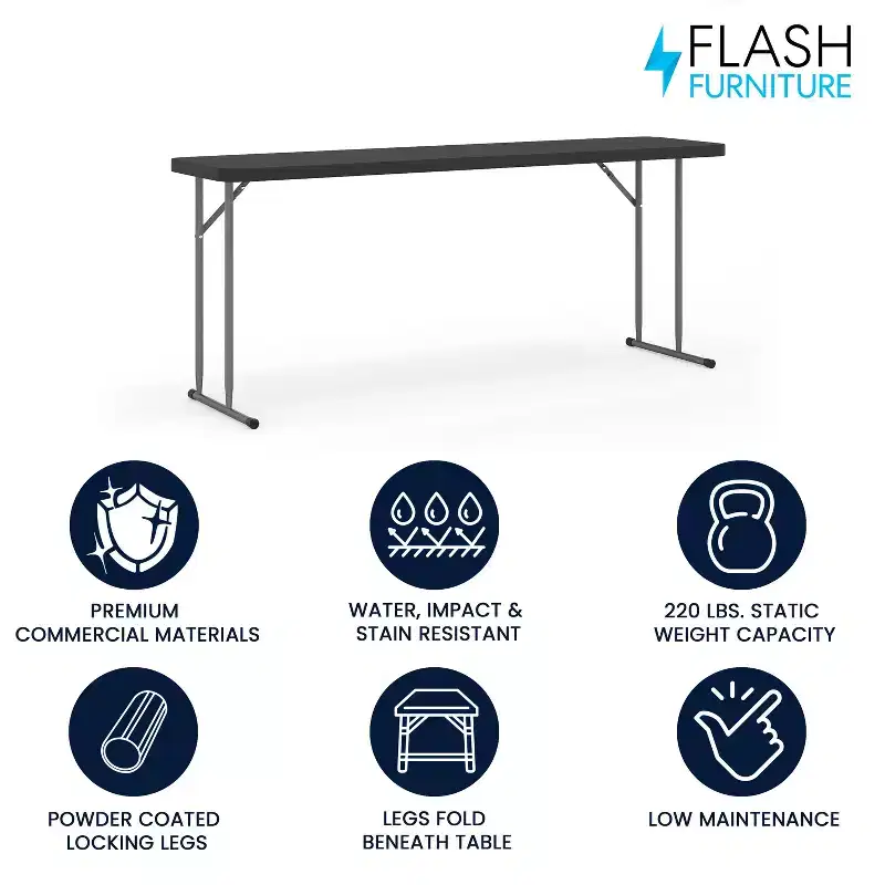 Flash Furniture 6-Foot Plastic Folding Training Table