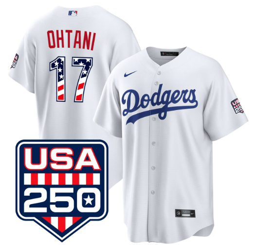Shohei Ohtani Los Angeles Dodgers USA 250 Fourth of July Home Jersey