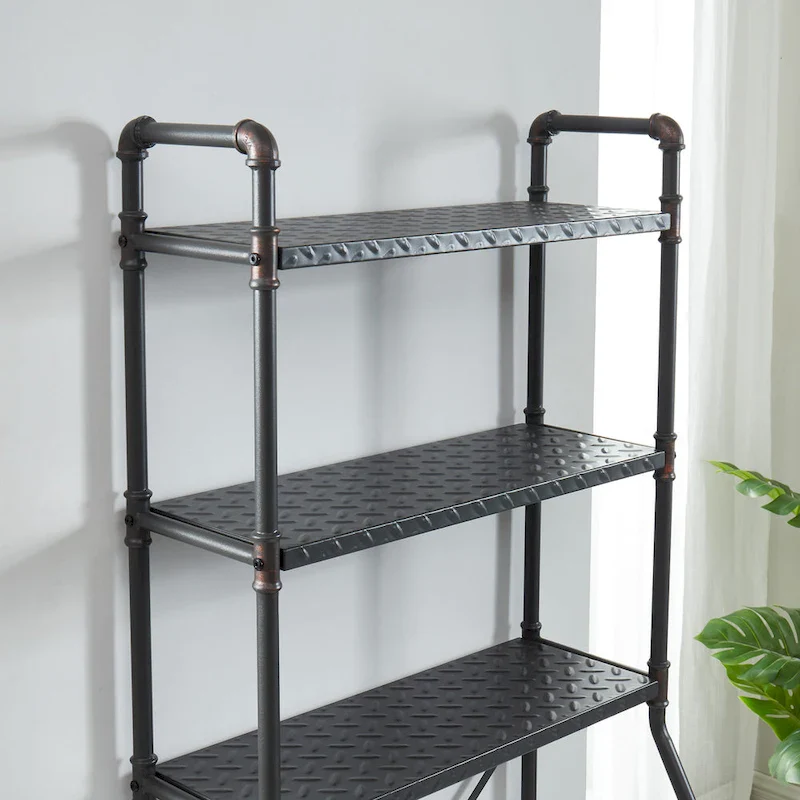Sand Black 3-Tier Metal Over-The-Toilet Storage Shelf, 1-Person