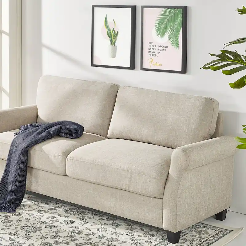 Upholstered 3-Seater Sofa with Rounded Arms | 78