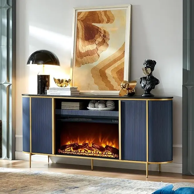 70  Modern Luxury Fireplace TV Stand, Entertainment Center, TV Console