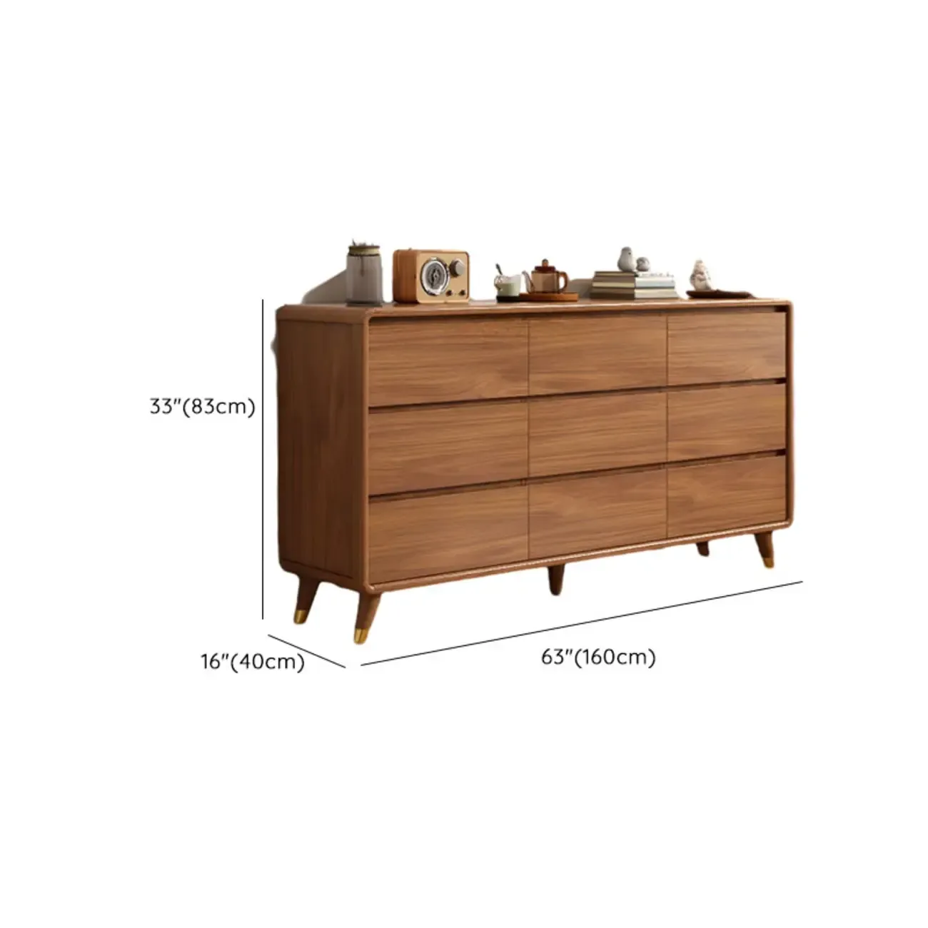 Cube Brown Wooden Console Chest in 8-Drawer