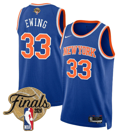 Patrick Ewing 33 New York Knicks Unisex 2026 Finals Jersey - Icon Edition - Blue