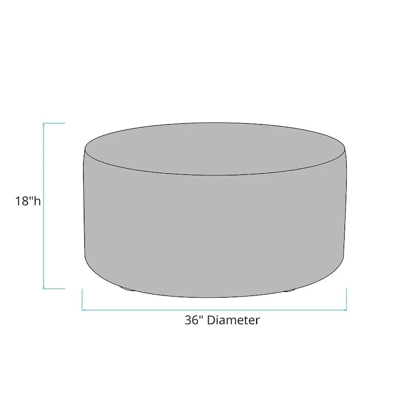 Allan Andrews 36 Universal Round Ottoman With Slipcover, Avanti Collection