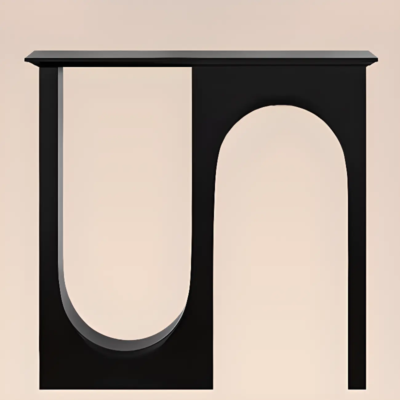 Modern Narrow Wooden Console Table with Arched Base