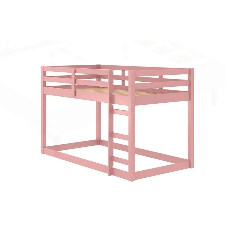 Twin Loft Bed with Slats and Guard Rail