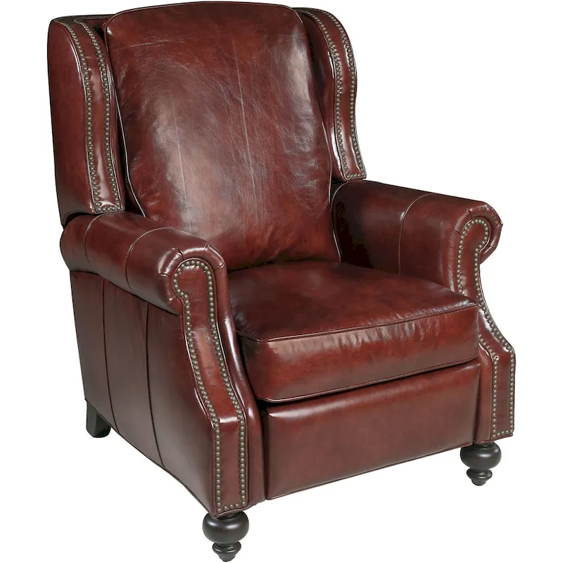 34 Inch Wide Leather Recliner from the Drake