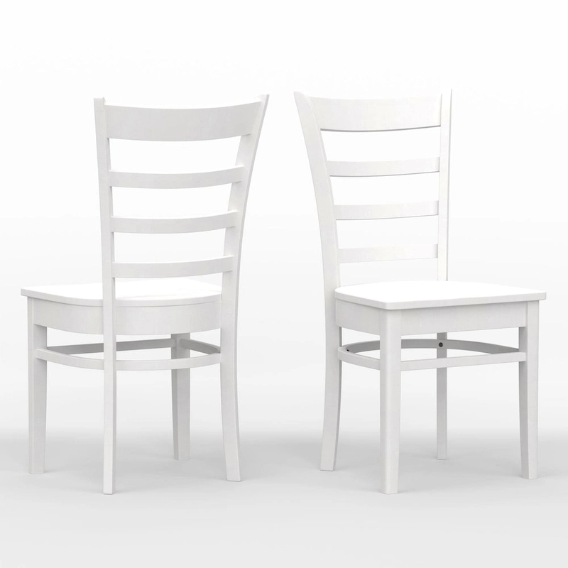 5-Piece Dining Set, 42 Round Pedestal Table and Slat Back Chairs