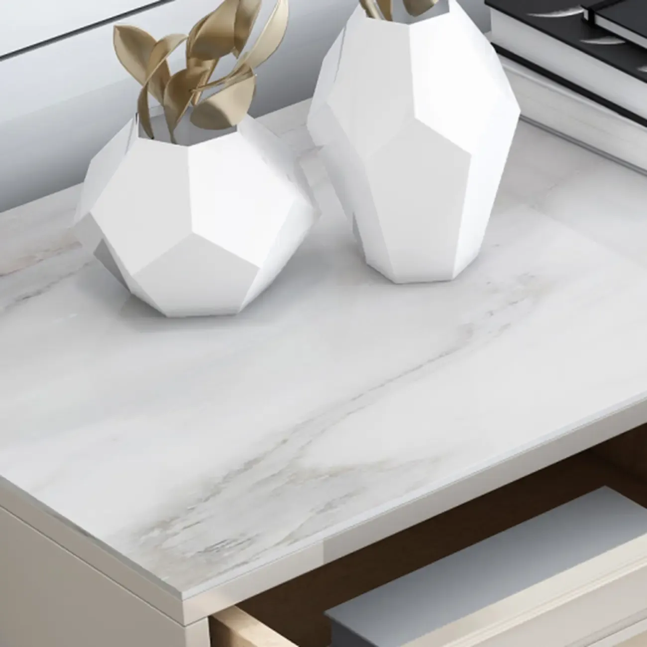 Glam Grey Wooden Combo Dresser with 7-Drawers