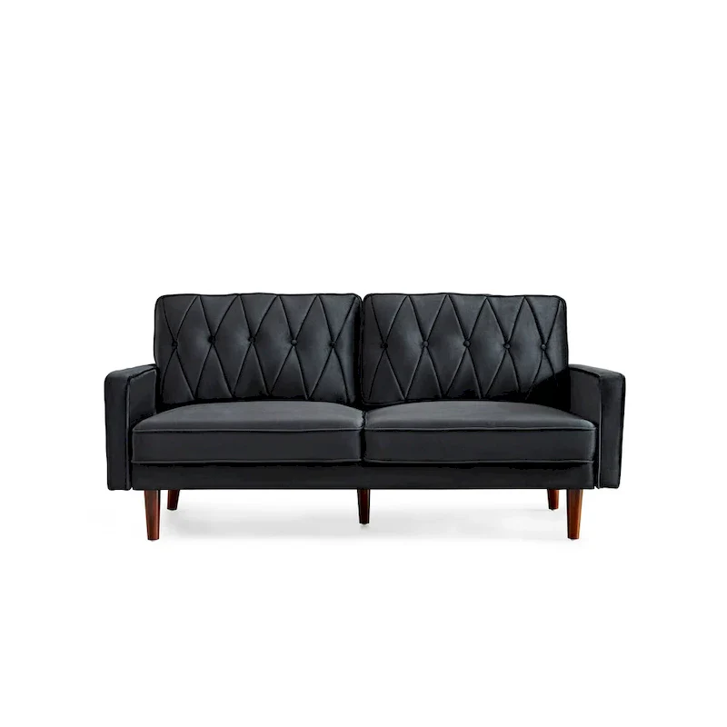 Feemster 69.3 Wide Velvet Tufted Cushion Back Sofa